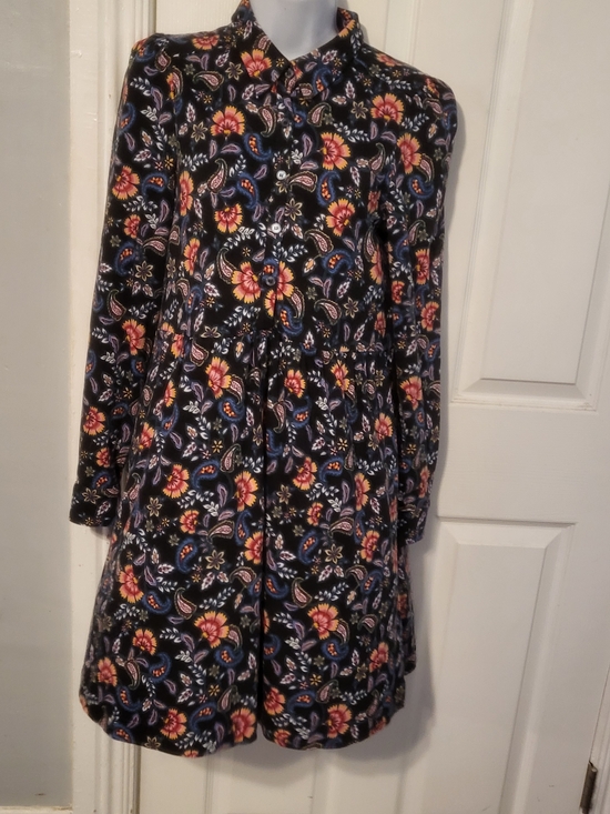 Boden Dresses & Skirts - Boden Black Long-Sleeve Paisley Floral Shirt Dress